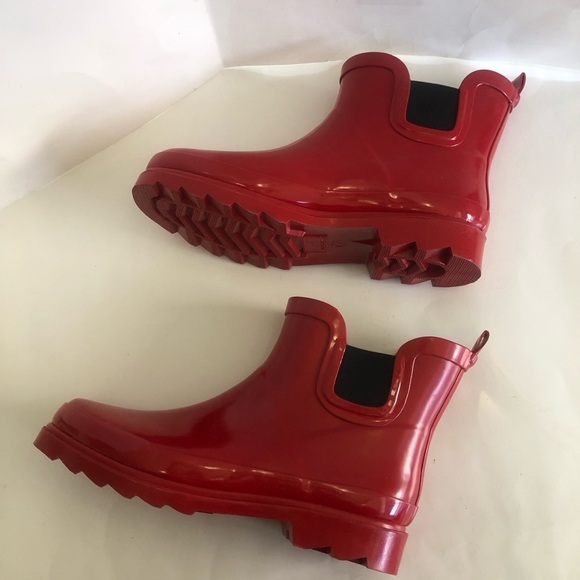 NORTY Women’s Red Ankle Waterproof Winter Rain Boots Size 7 - Picture 11 of 15